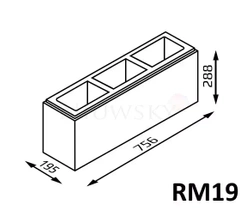 Bloczek Roma Mega RM19 75,6x19,5x28,8 kolor lidyt