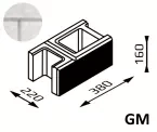 Bloczek łupany na murek Gorc L GM 38x22x16 kolor silver/ Joniec