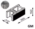 Bloczek łupany na murek Gorc L GM 38x22x16 kolor onyx/ Joniec