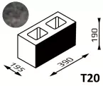 Bloczek elewacyjny Tom T20 39x19,5x19 kolor onyx / Joniec