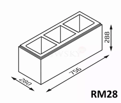 Bloczek Roma Mega RM28 75,6x28x28,8 kolor aragon 